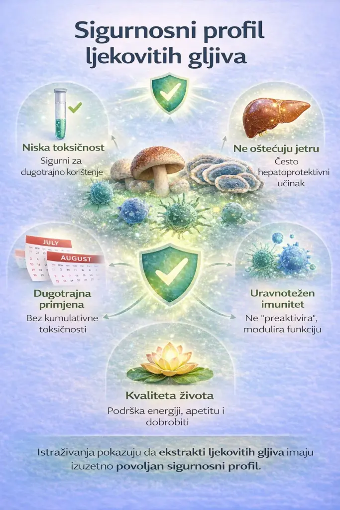 Sigurnosni profil ljekovitih gljiva vrlo je povoljan